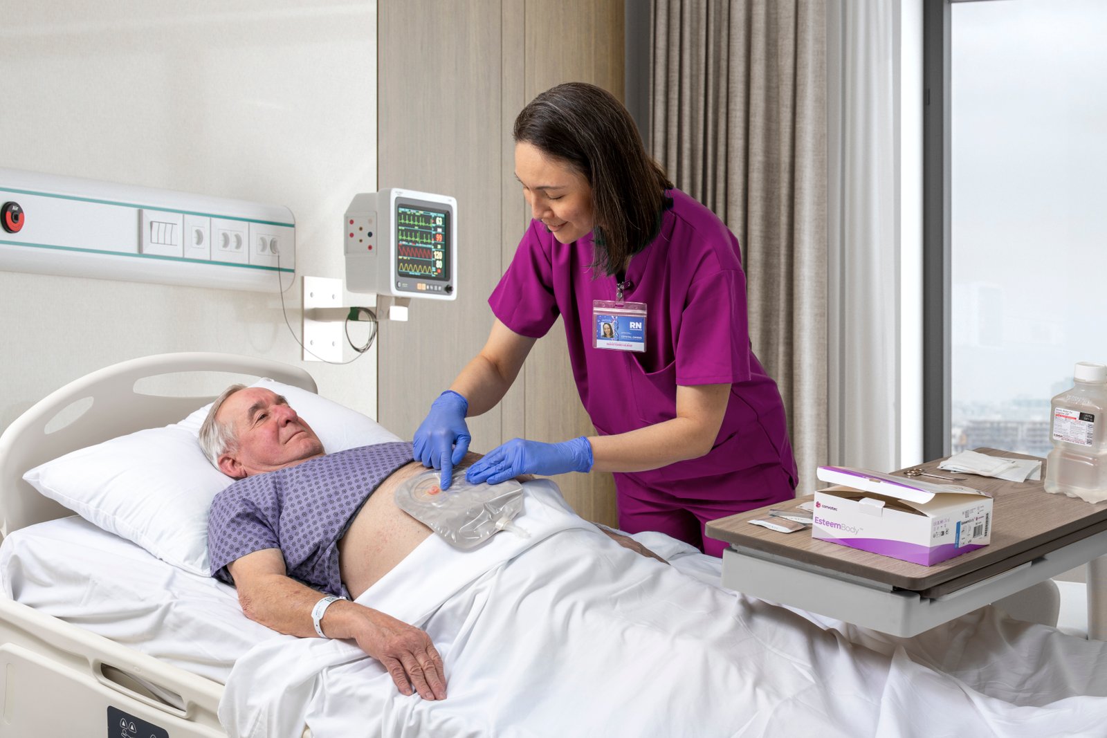 Nurse caring for patient